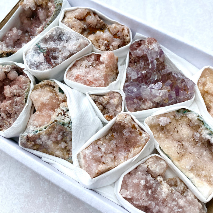 Pink Amethyst Box - Small Clusters