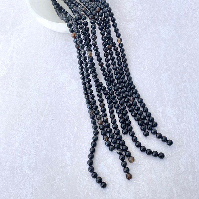 Gold Sheen Obsidian Crystal Beads 8mm - 1pc