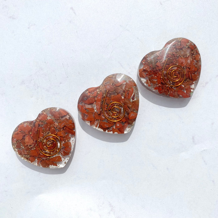 Orgonite Heart Small- Red Jasper