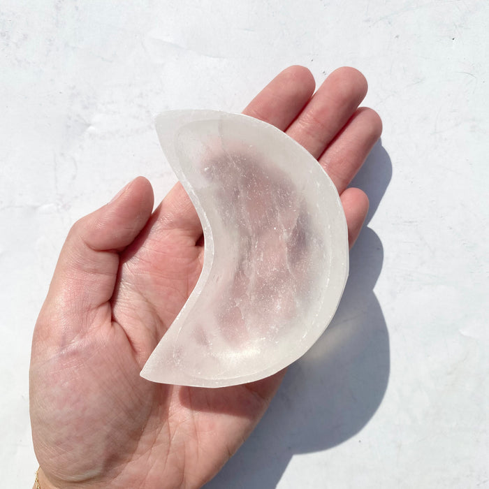 Selenite Bowl Moon Shape