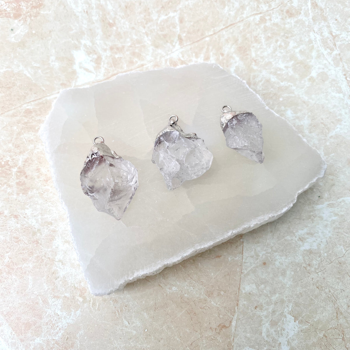 Raw Clear Quartz Crystal Pendant 1pc Aus Crystals