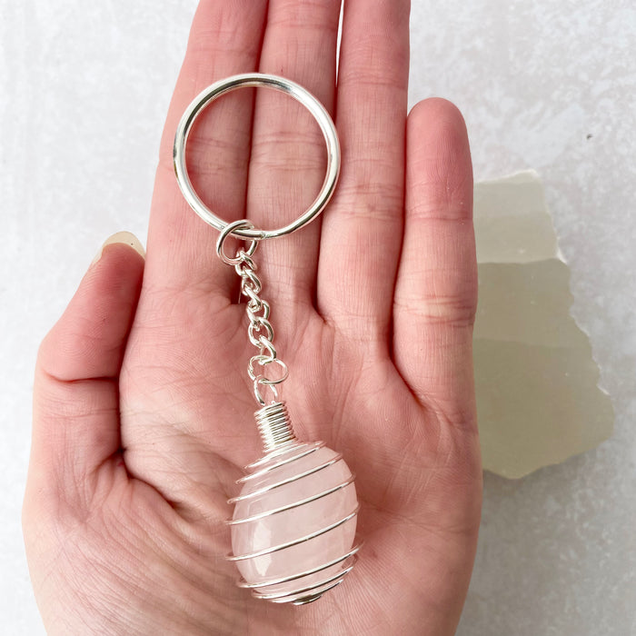 Spiral Cage Keyring - Silver Colour