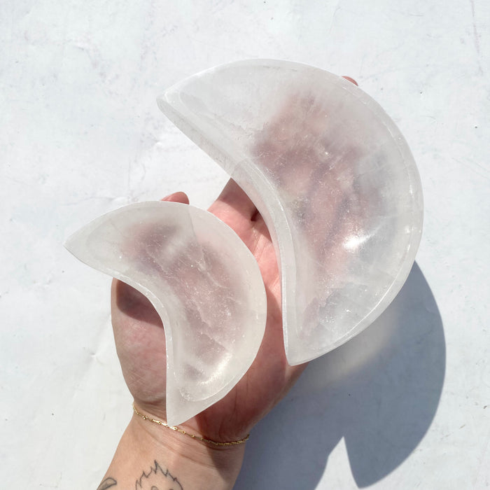 Selenite Bowl Moon Shape