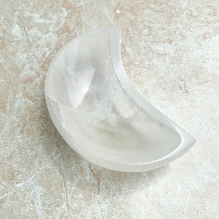 Selenite Bowl Moon Shape