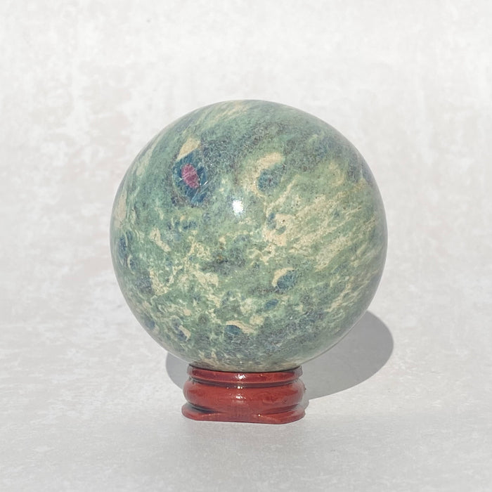 Ruby Fuchsite Sphere with wooden stand *Special