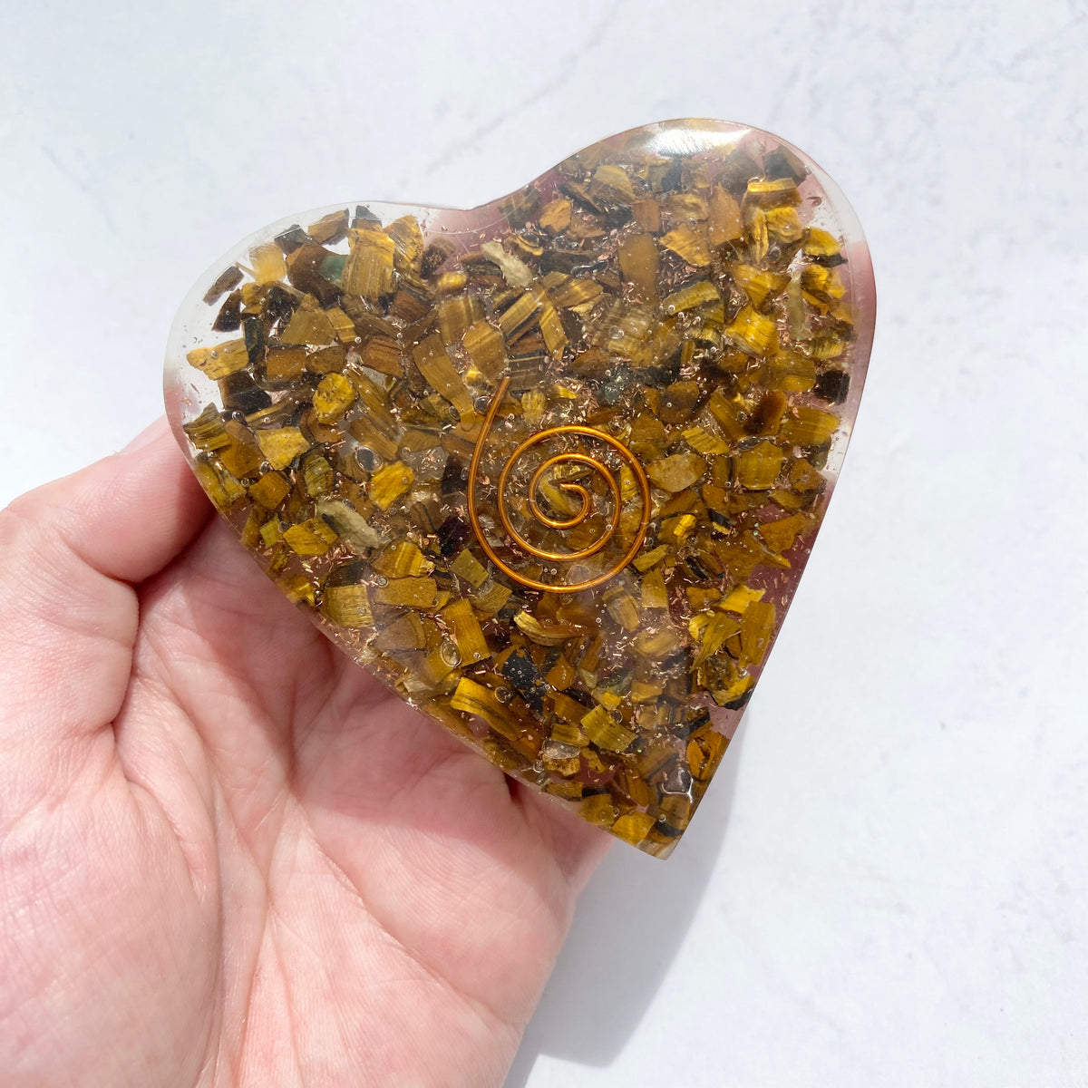 Orgonite Heart - Tigers Eye — Aus Crystals
