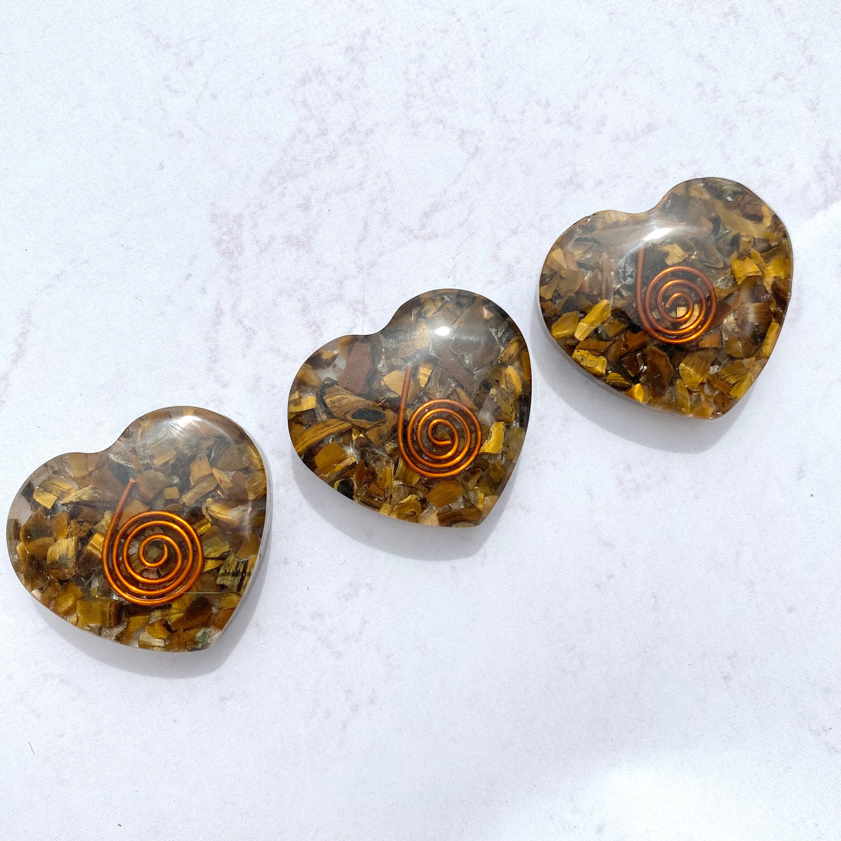 Orgonite Heart Small- Tigers Eye — Aus Crystals