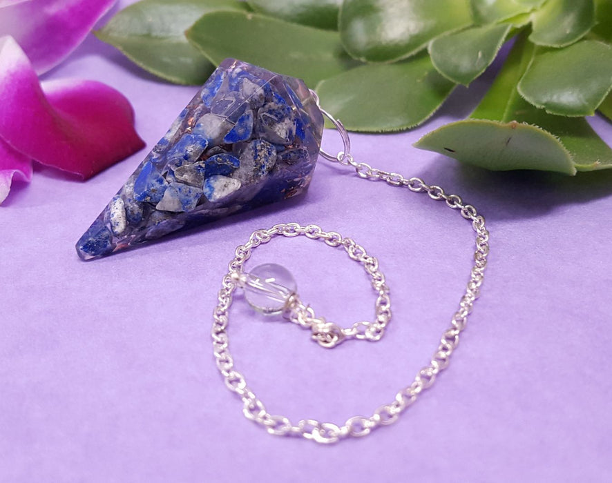 Orgonite Lapis Lazuli Faceted Pendulum