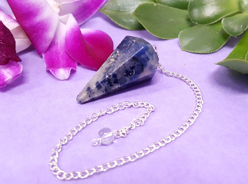 Sodalite Faceted Pendulum
